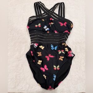 Butterfly Print Strappy Swimsuit